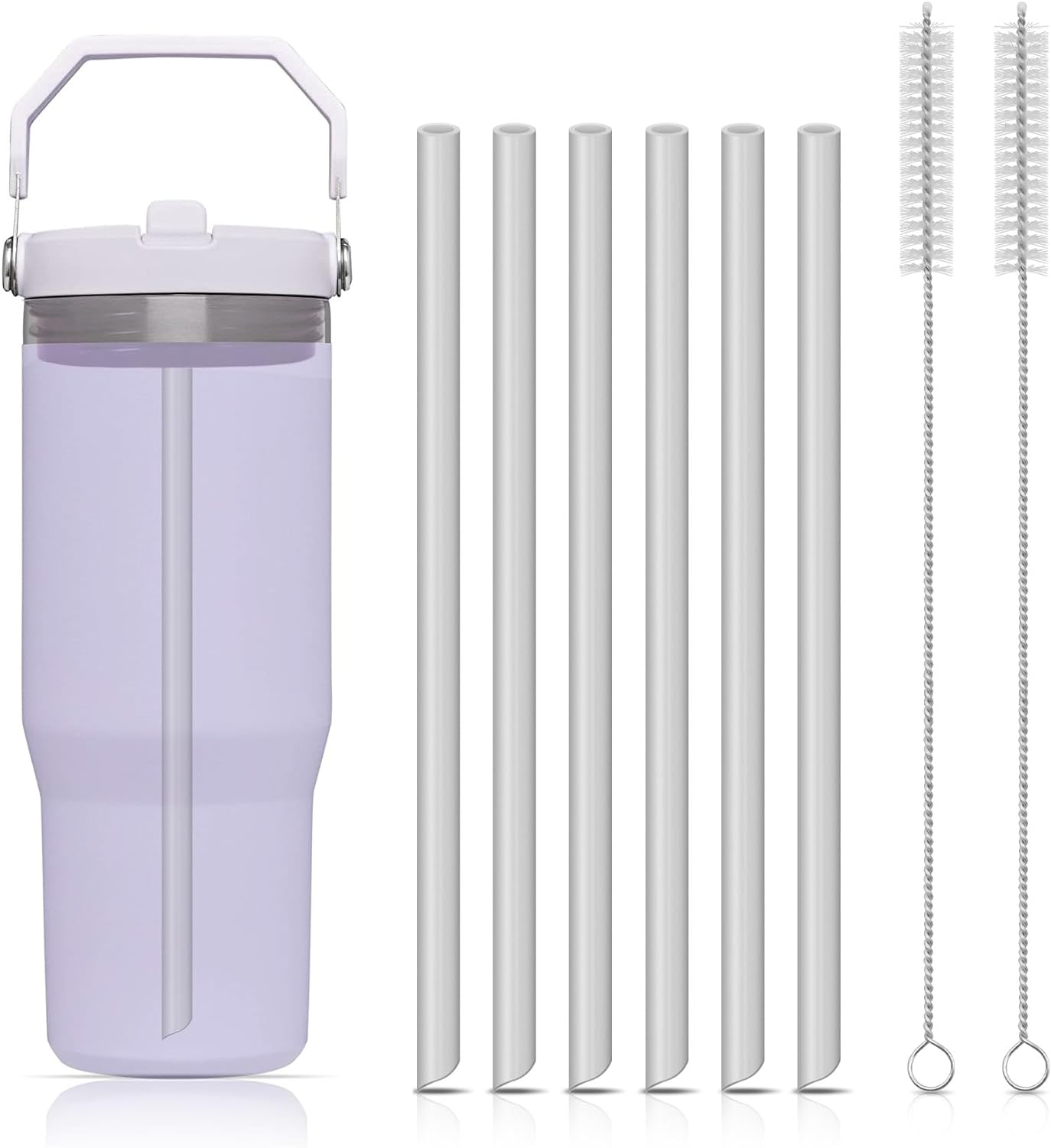 Reusable Straw - 6pcs Reusable Straws Plastic Straws with
