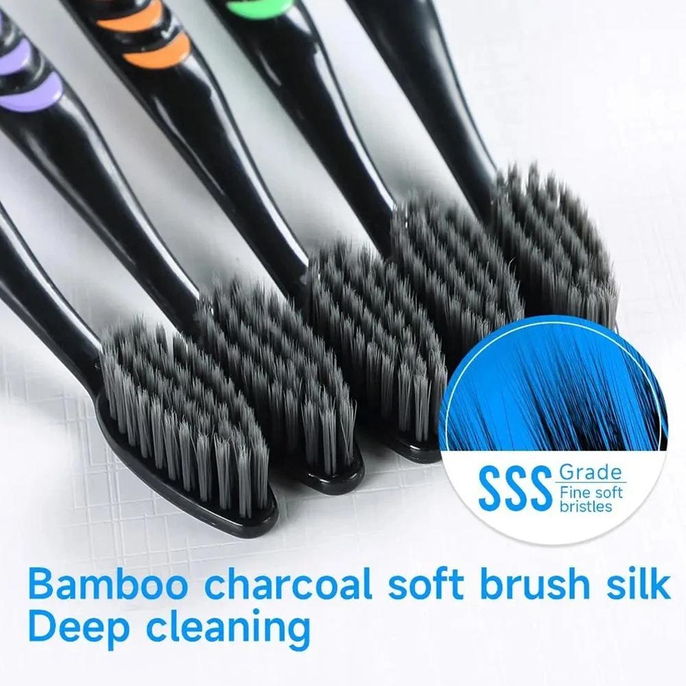 10Pcs Family Pack Bamboo Charc - Bamboo Toothbrush recension och pris