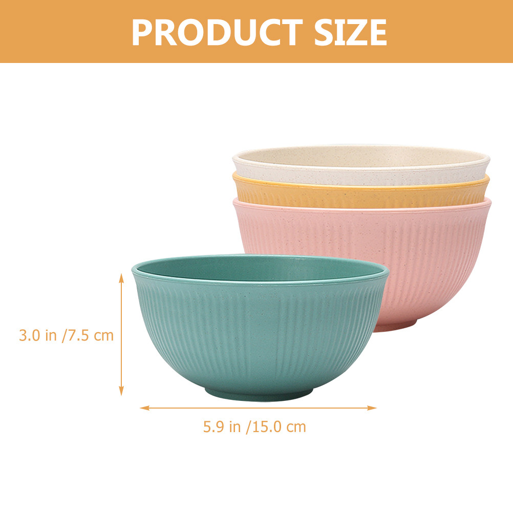 4Pcs Wheat Straw Ramen Bowl Se - Reusable Straw recension och pris