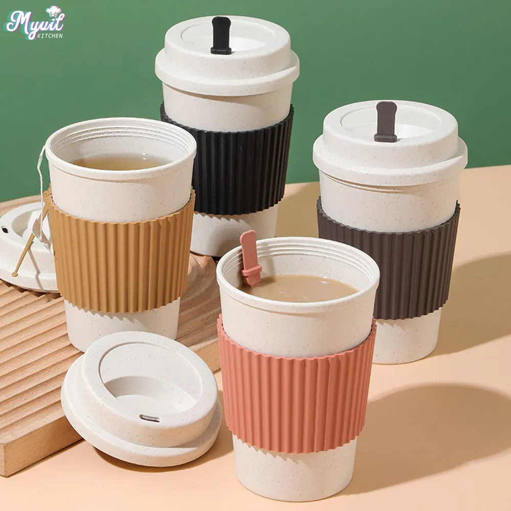 450ML Coffee Cups With Lids Wh - Reusable Straw recension och pris